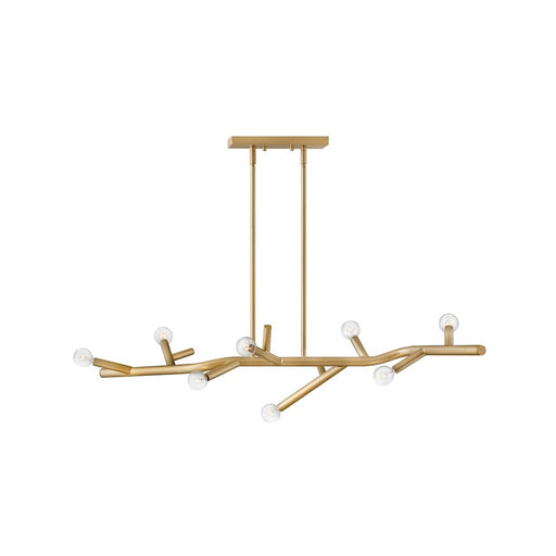 Hinkley Lighting Twiggy 8 Light Linear chandelier in Light Brass - 37095LB