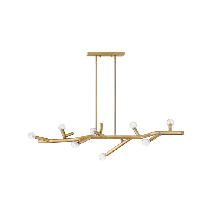 Hinkley Lighting Twiggy 8 Light Linear chandelier in Light Brass - 37095LB