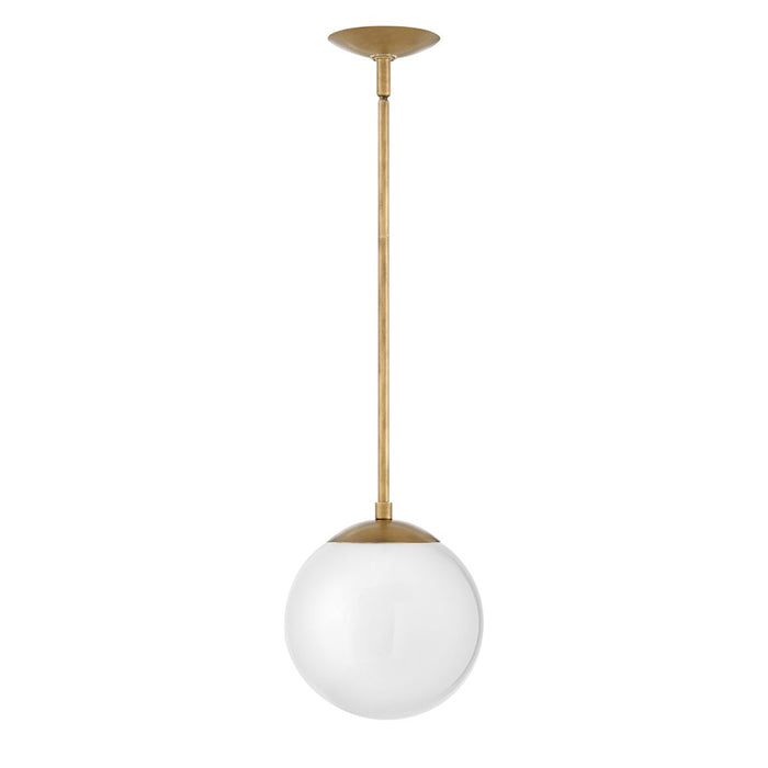 Hinkley Lighting Warby 1 Light Small Pendant, Heritage Brass - 3747HB-WH