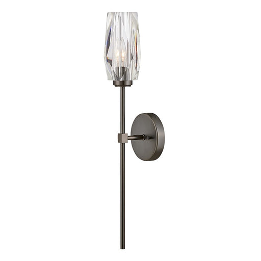 Hinkley Lighting Ana Indoor 1 Light Wall Sconce, Black/Clear Crystal - 38250BX