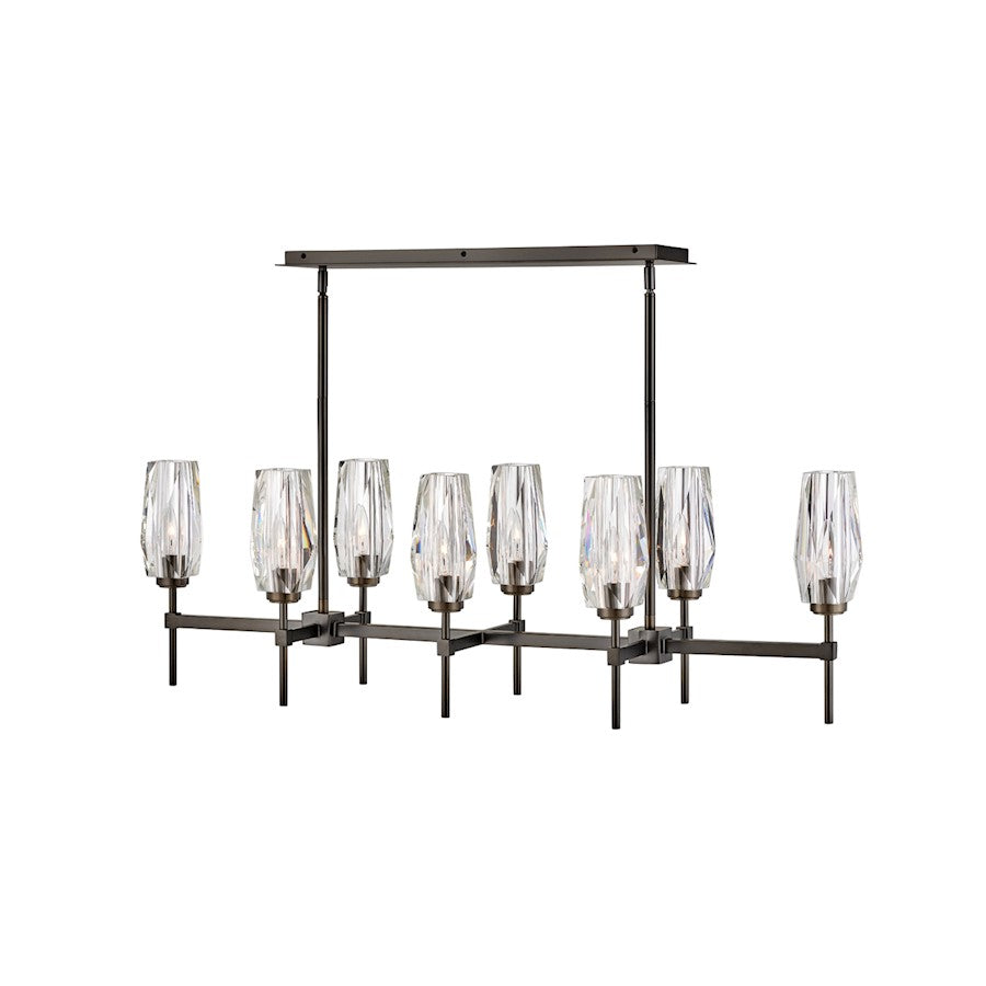 Hinkley Lighting Ana 8 Light Linear Chandelier, Black/Crystal - 38256BX