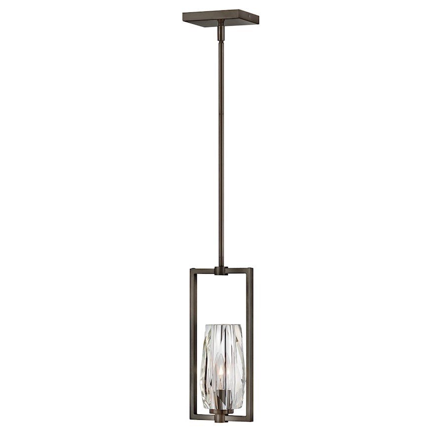 Hinkley Lighting Ana 1 Light Indoor Small Pendant, Black/Clear Crystal - 38257BX