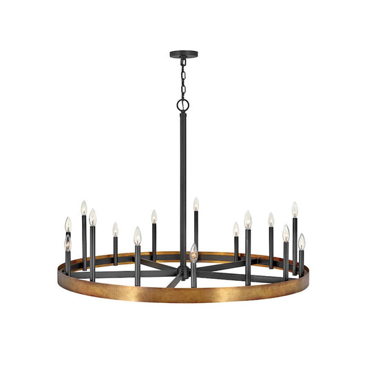 Hinkley Lighting Wells 15 Light Interior Hanging in Weathered Brass - 3865WA