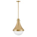 Hinkley Lighting Oliver 1 Light MED Pendant, Bright Brass/Etched Opal - 39054BBR