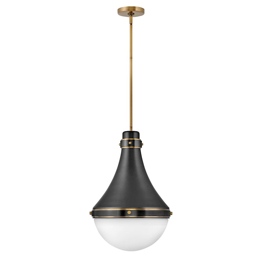 Hinkley Lighting Oliver 1 Light 21" Pendant in Black - 39054BK