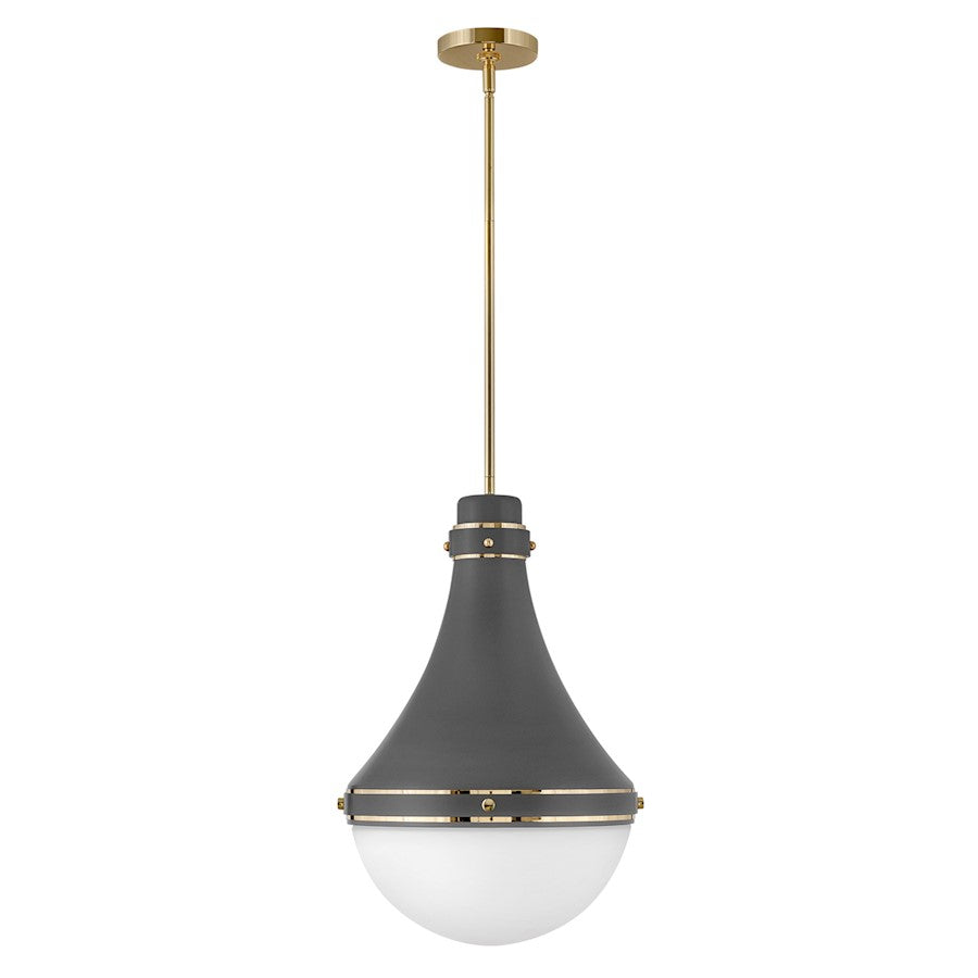 Hinkley Lighting Oliver 1 Light 21" Pendant in Dark Matte Grey - 39054DMG