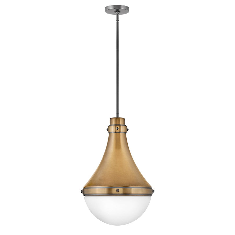 Hinkley Lighting Oliver 1 Light 21" Pendant in Heritage Brass - 39054HB