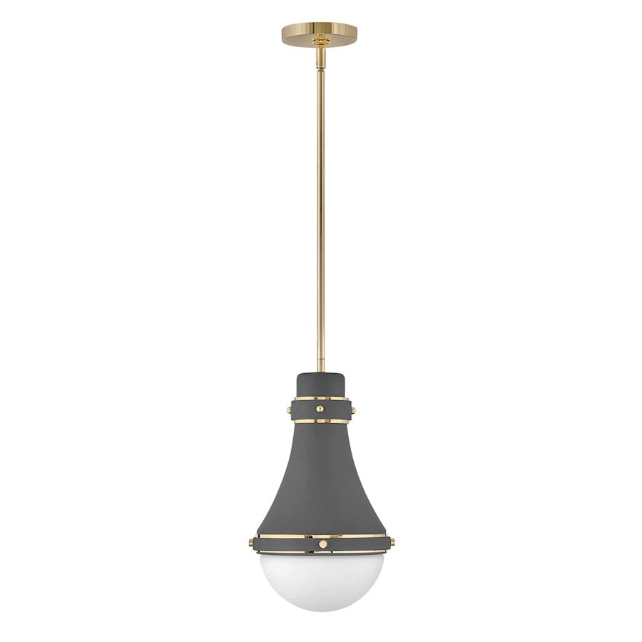 Hinkley Lighting Oliver 1 Light 15" Pendant in Dark Matte Grey - 39057DMG