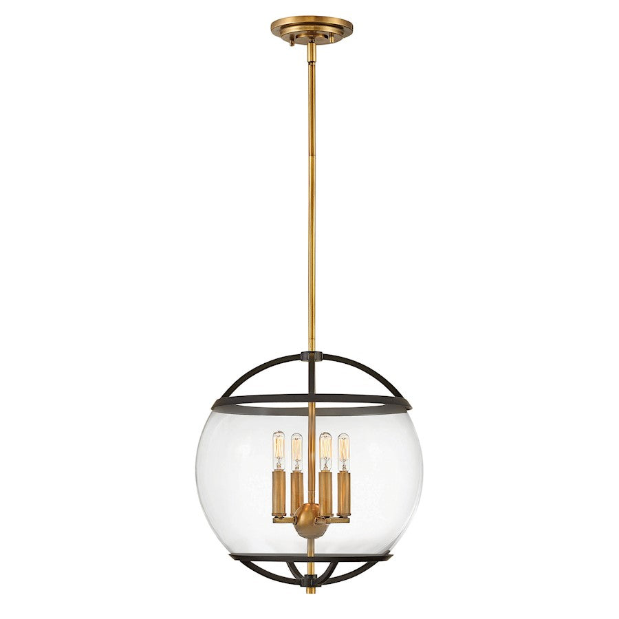 4 Light Calvin Chandelier, Black