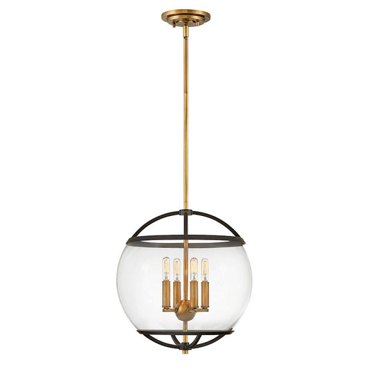 4 Light Calvin Chandelier, Black