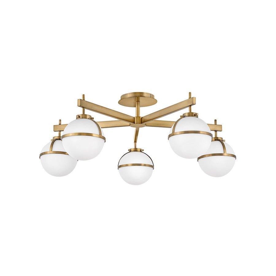 Hinkley Lighting Hollis 5 Light Semi-flush Mount in Heritage Brass - 39674HB