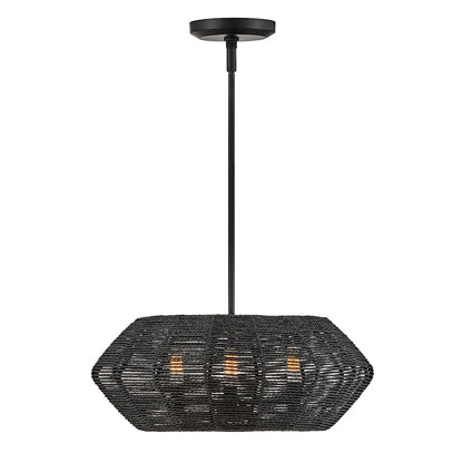 Hinkley Lighting Luca 3 Light Small Drum Chandelier, Black - 40383BLK