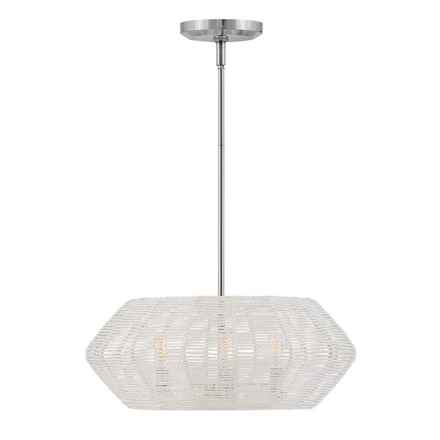 Hinkley Lighting Luca 3 Light Small Drum Chandelier , Polished Chrome - 40383PCM