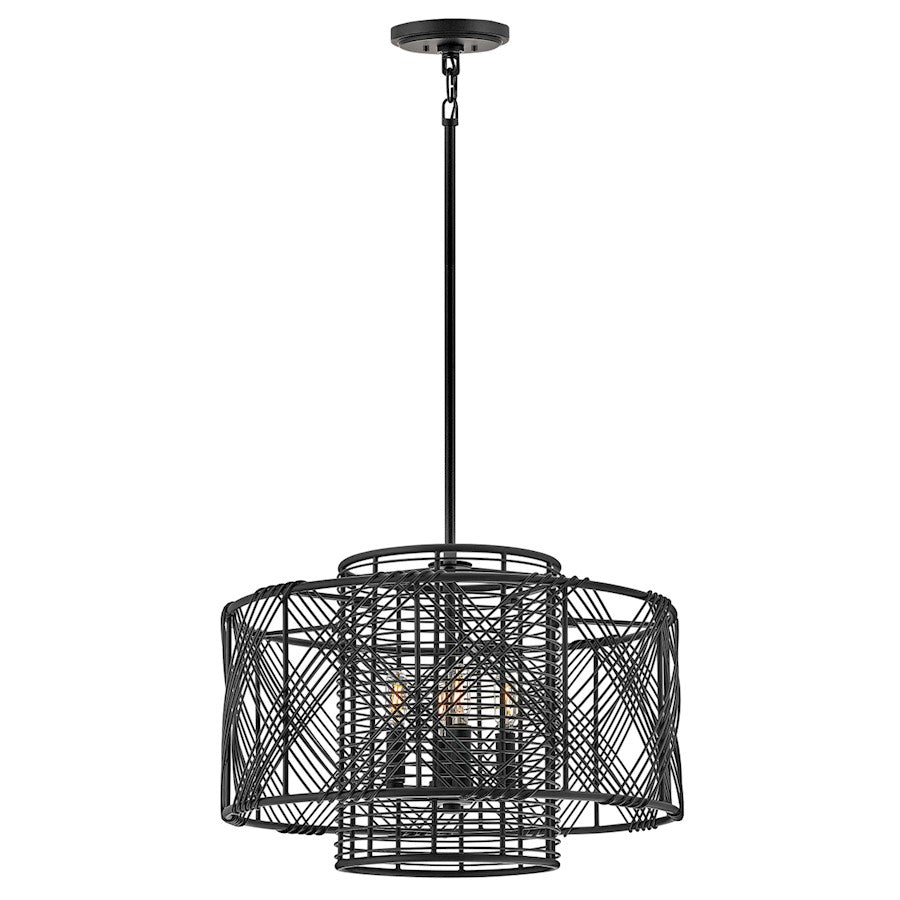 Hinkley Lighting Nikko 4 Light Indoor LG Convertible Pendant, Black - 41063BLK