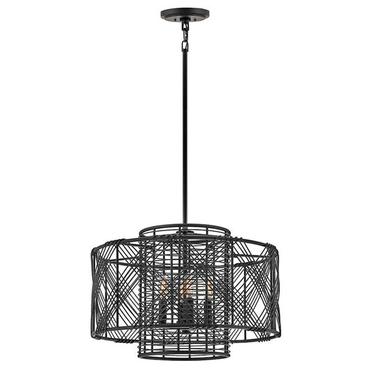 Hinkley Lighting Nikko 4 Light Indoor LG Convertible Pendant, Black - 41063BLK