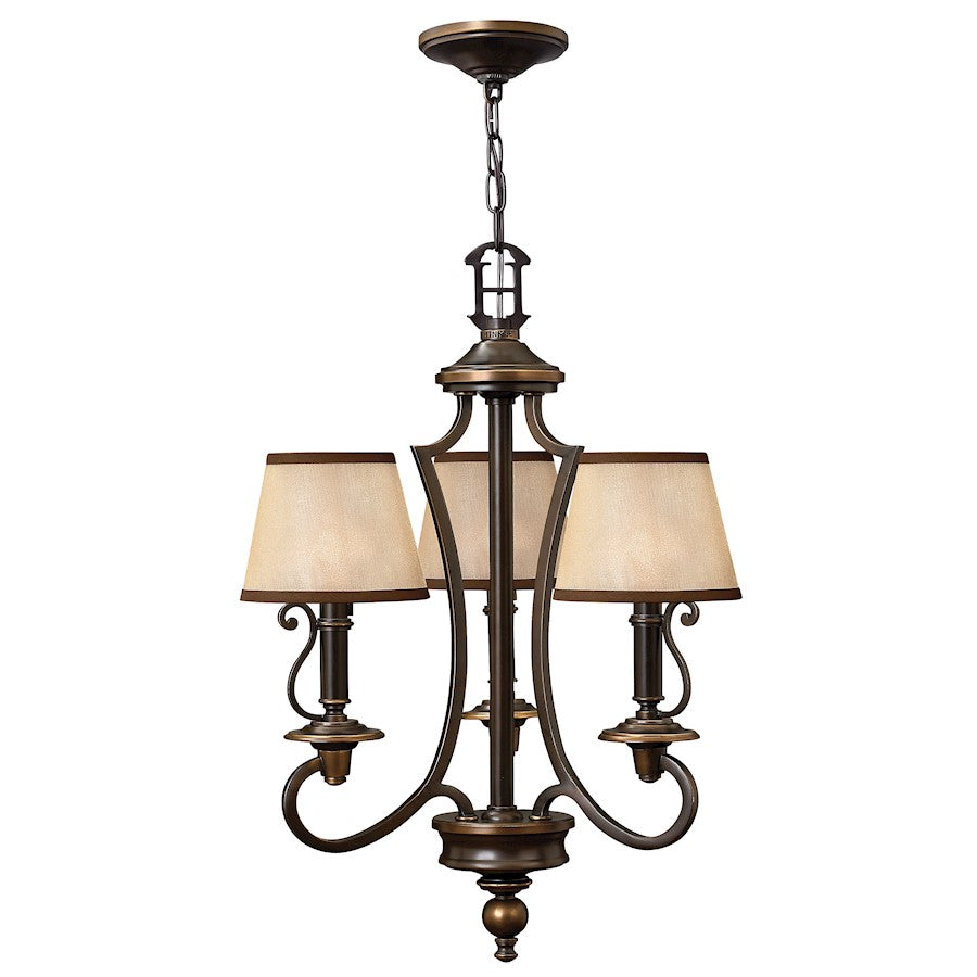 3 Light Chandelier, Olde Bronze