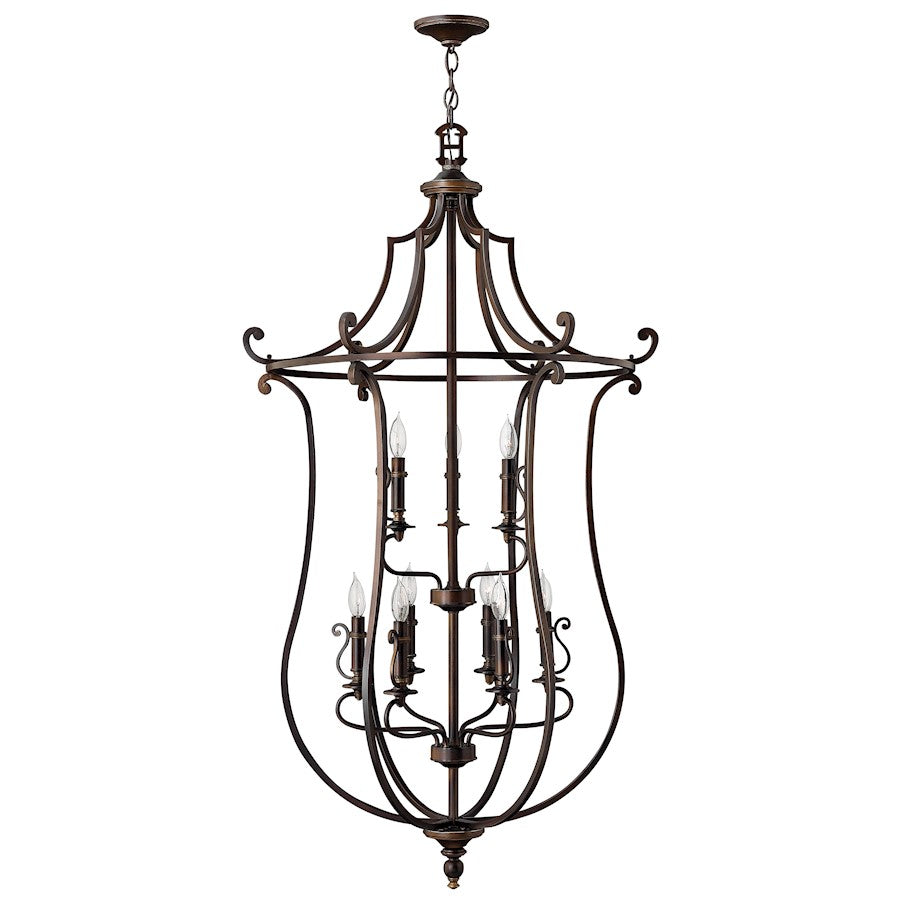 9 Light Chandelier 2 Tier, Olde Bronze