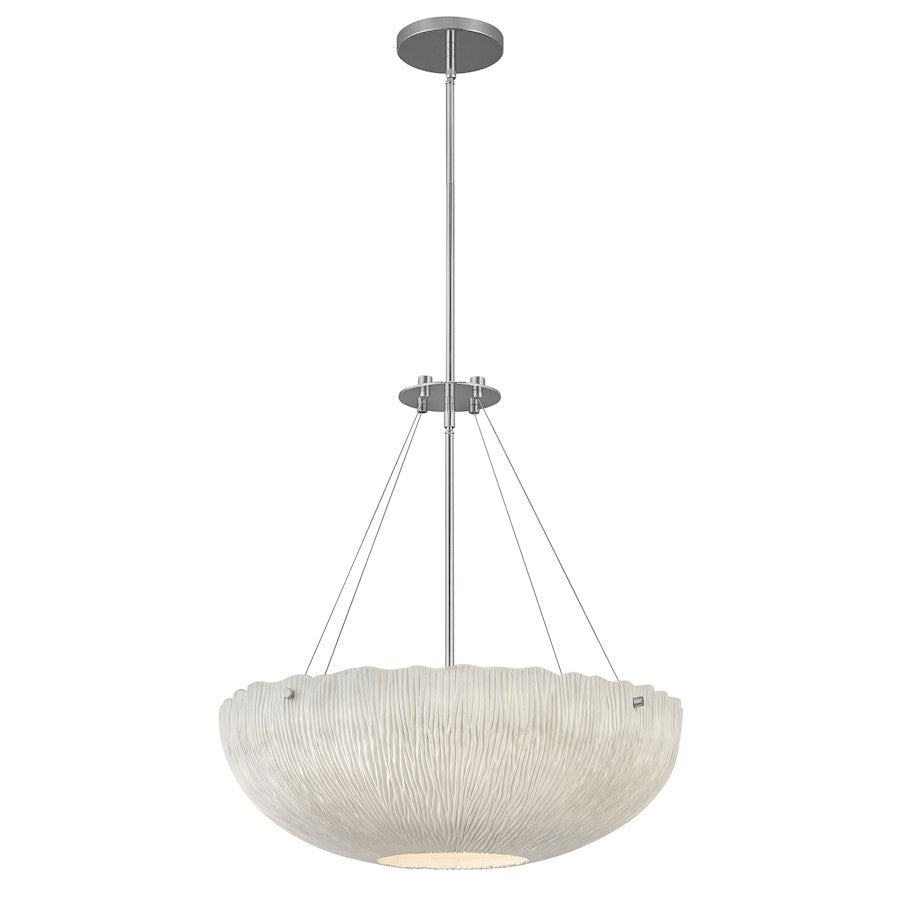 4 Light Coral Chandelier, Shell White