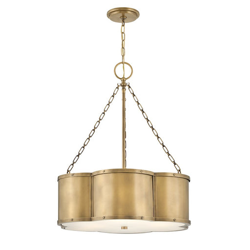 Hinkley Lighting Chance 3 Light Drum chandelier in Heritage Brass - 4446HB