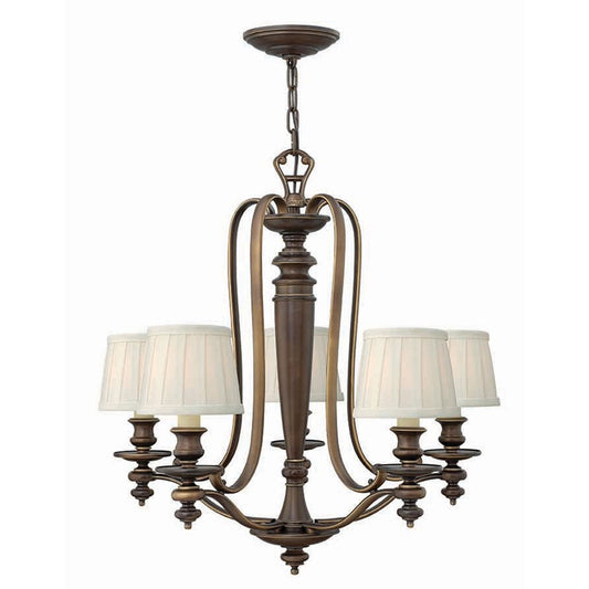 5 Light Chandelier 1 Tier, Royal Bronze