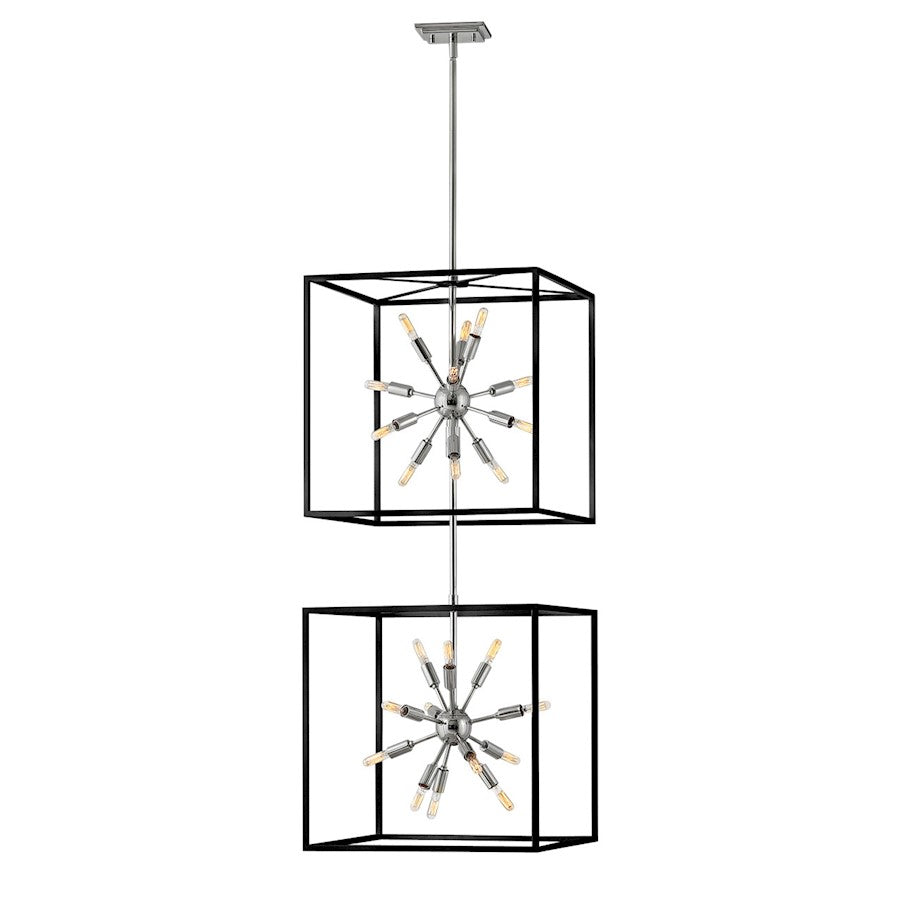 Hinkley Lighting Aros 24 Light Chandelier, Black/Polished Nickel - 46316BLK-PN