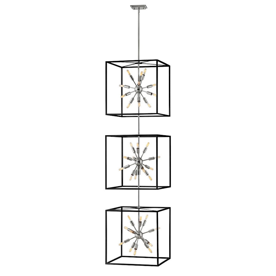 Hinkley Lighting Aros 36 Light Chandelier, Black/Polished Nickel - 46318BLK-PN