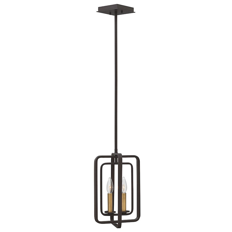 2 Light Chandelier Pendant, Buckeye Bronze