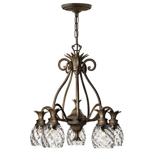 Hinkley Plantation 5 Light Chandelier Downlight Foyer, Pearl Bronze