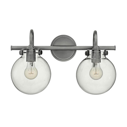 Bathroom Vanity Light with Round Clear Glass