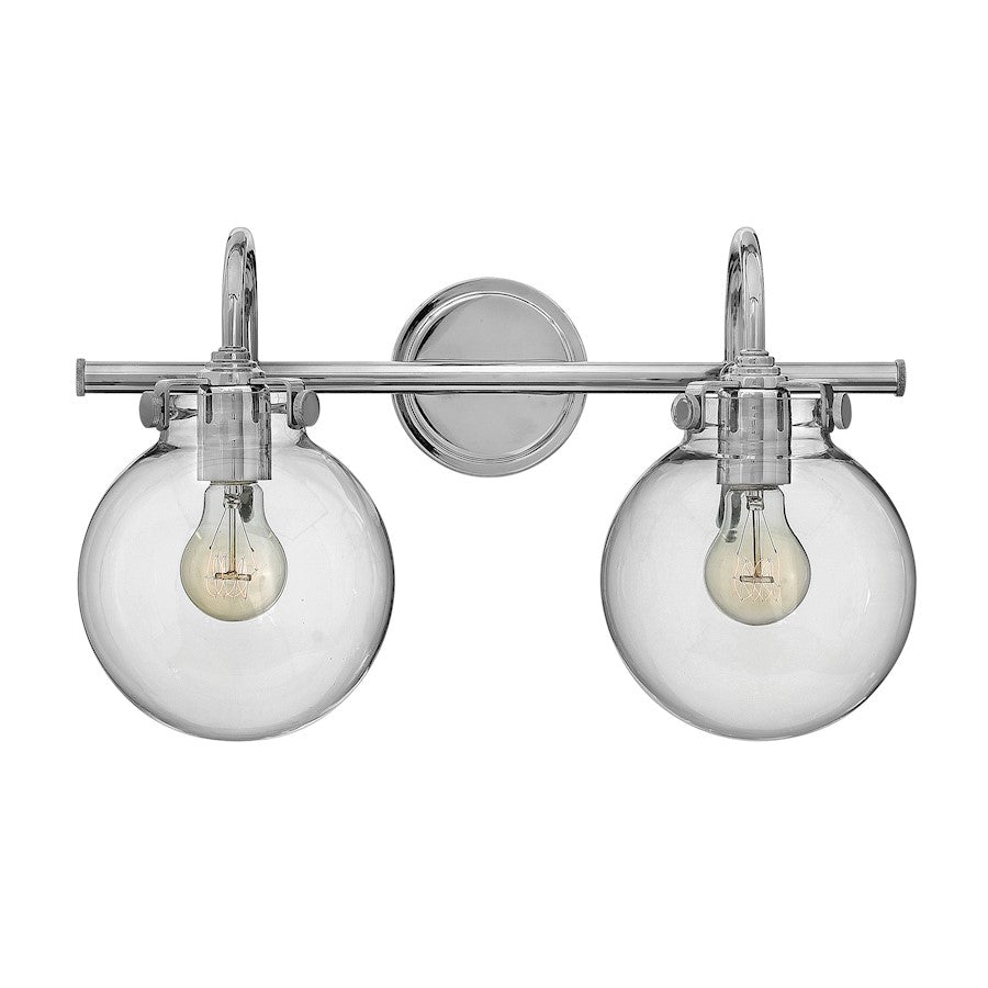 Bathroom Vanity Light with Round Clear Glass