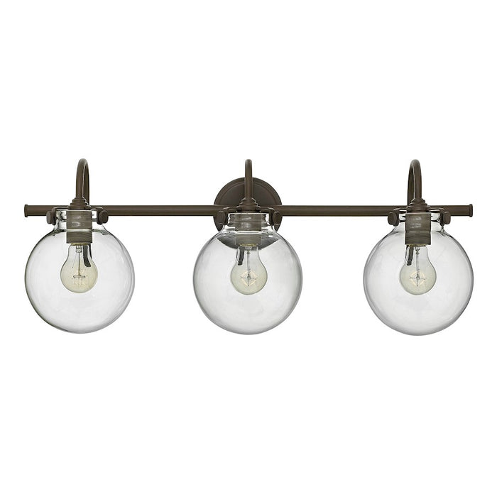 Hinkley Congress Bath Vanity Light with Round Clear Glass