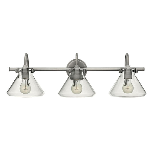 Congress Bathroom Vanity Light with Clear Glass Shades