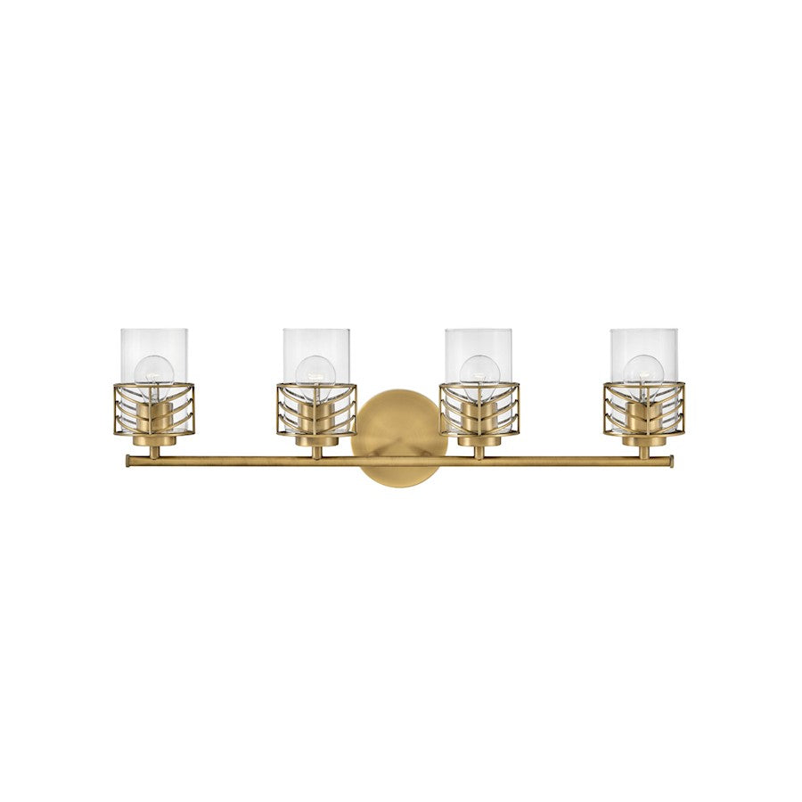 Hinkley Lighting Della 4 Light Bath Vanity, Lacquered Brass/Clear - 50264LCB