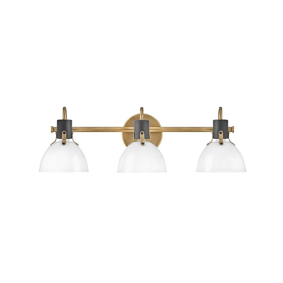 Hinkley Lighting Argo 3 Light Bath Vanity, Heritage Brass/Cased Opal - 51113HB