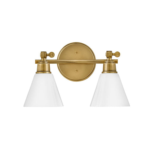 Hinkley Lighting Arti 2 Light Bath Vanity, Heritage Brass/Cased Opal - 51182HB