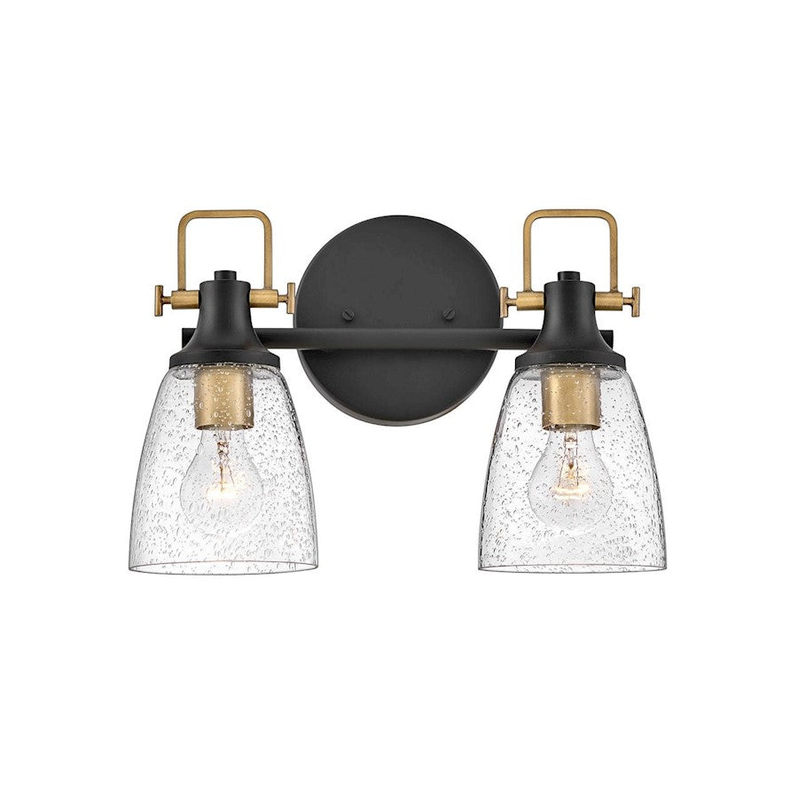 2 Light Bathroom Vanity Light, Black