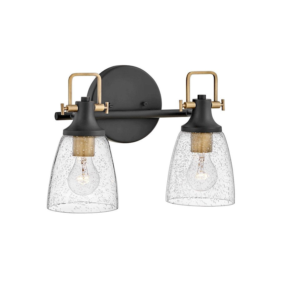 2 Light Bathroom Vanity Light, Black