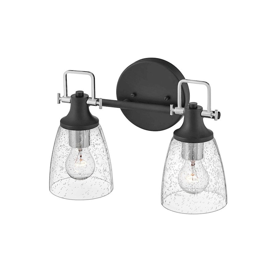 2 Light Bathroom Vanity Light, Black