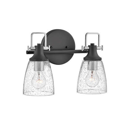 2 Light Bathroom Vanity Light, Black