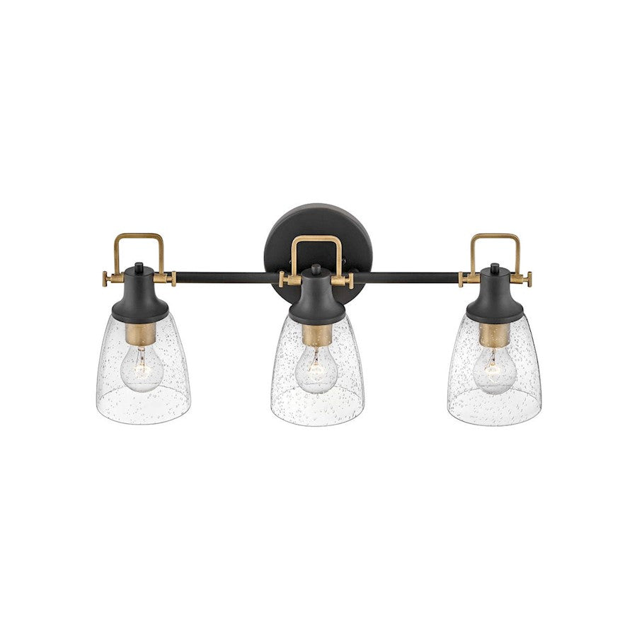 3 Light Bathroom Vanity Light, Black