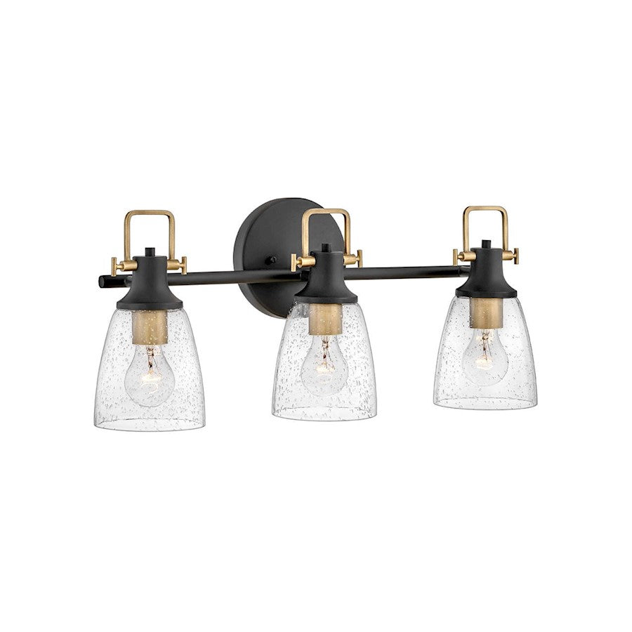 3 Light Bathroom Vanity Light, Black