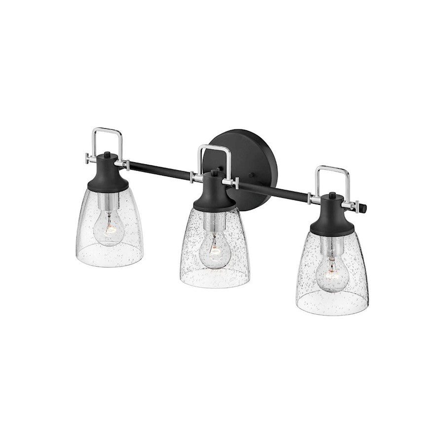 3 Light Bathroom Vanity Light, Black