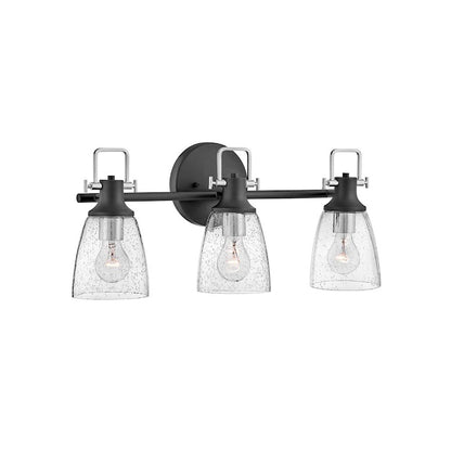 3 Light Bathroom Vanity Light, Black