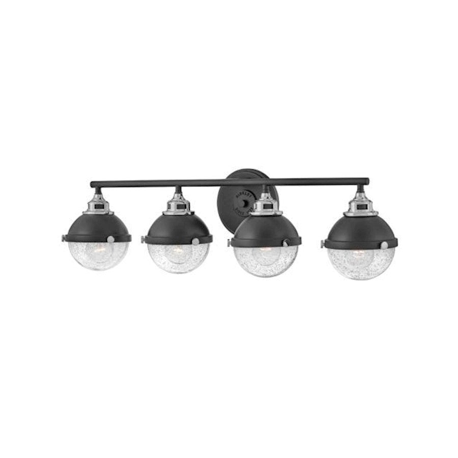 4 Light Bathroom Vanity Light, Black