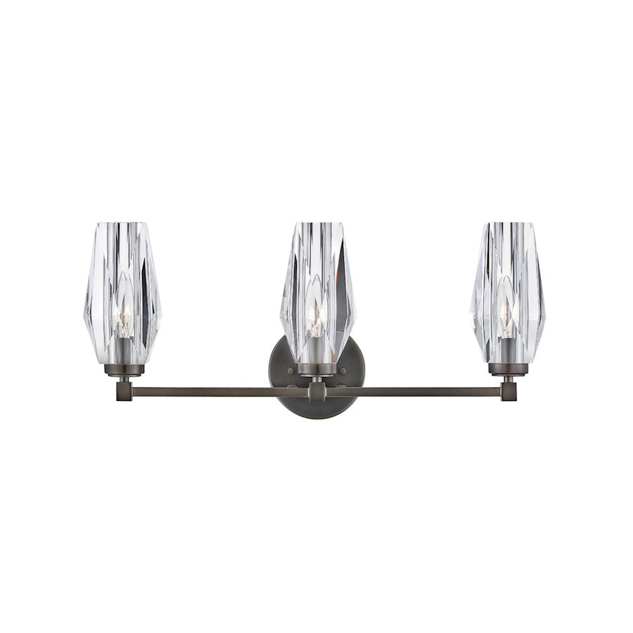 Hinkley Lighting Ana 3 Light Vanity, Black Oxide/Faceted Clear Crystal - 52483BX