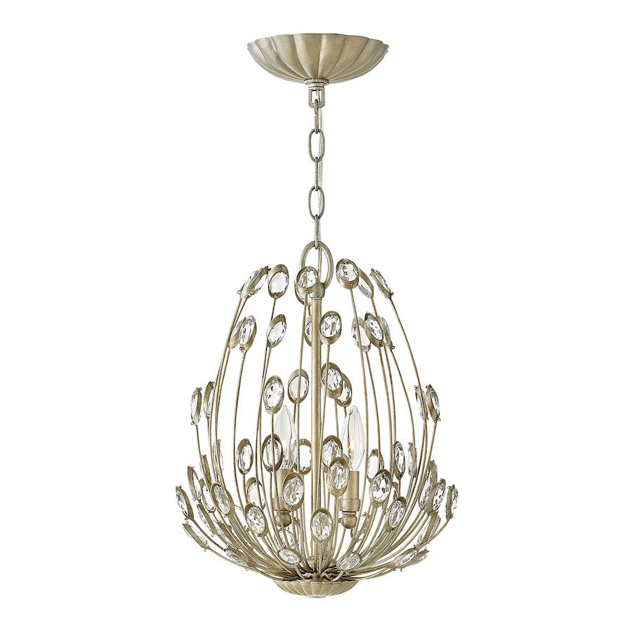 2 Light Tulah Pendant, Silver Leaf