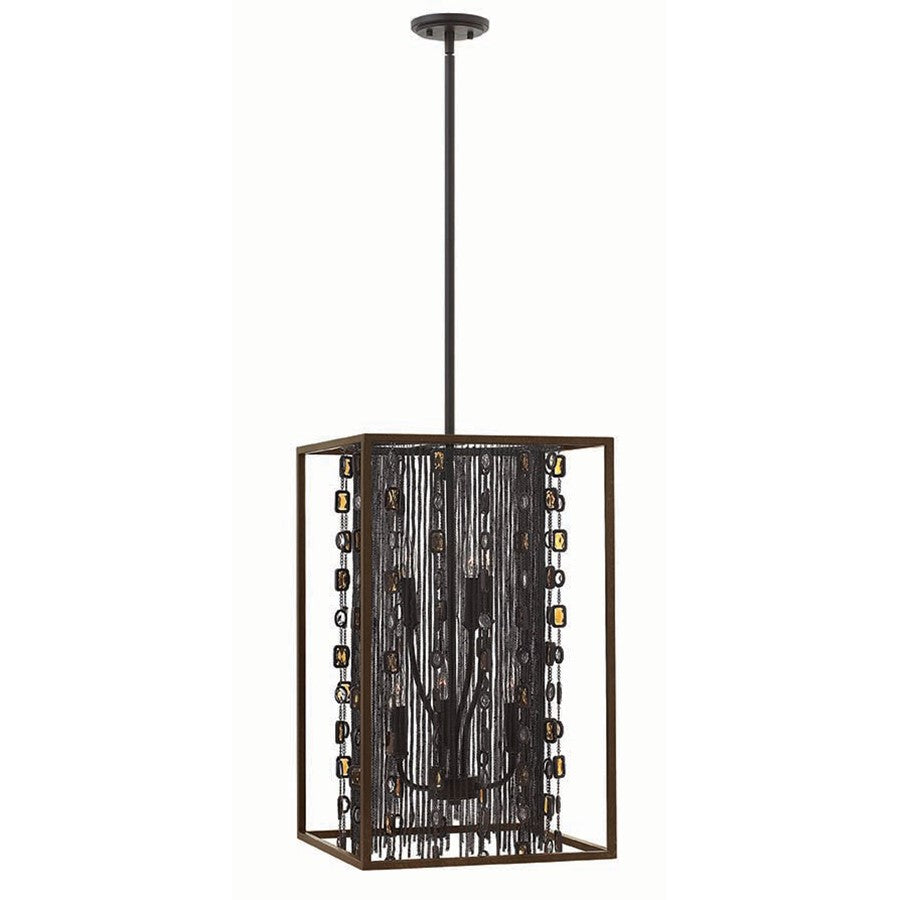 6 Light Foyer 2 Tier, Anchor Bronze