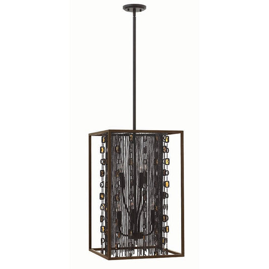 6 Light Foyer 2 Tier, Anchor Bronze