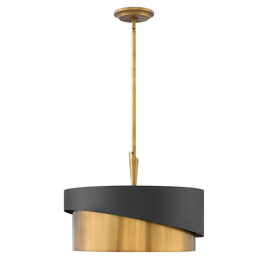 Fredrick Ramond 3 Light Gigi Stem Hung Pendant, Heritage Brass