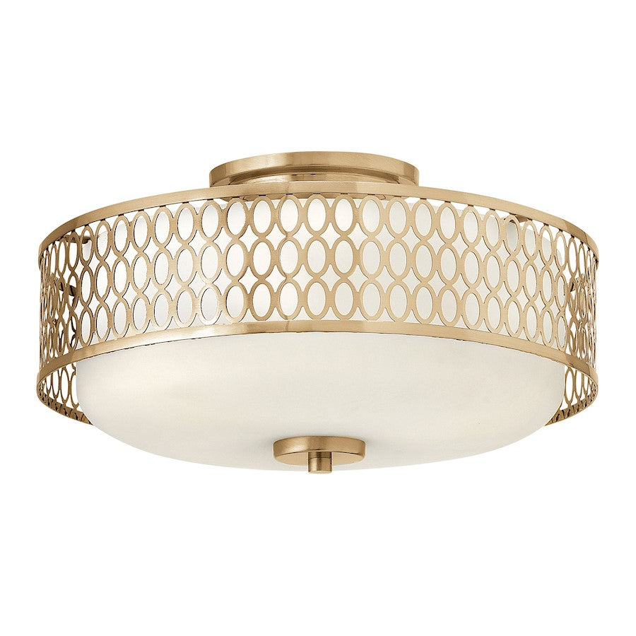 3 Light Foyer Bath Semi-Flush, Brushed Gold